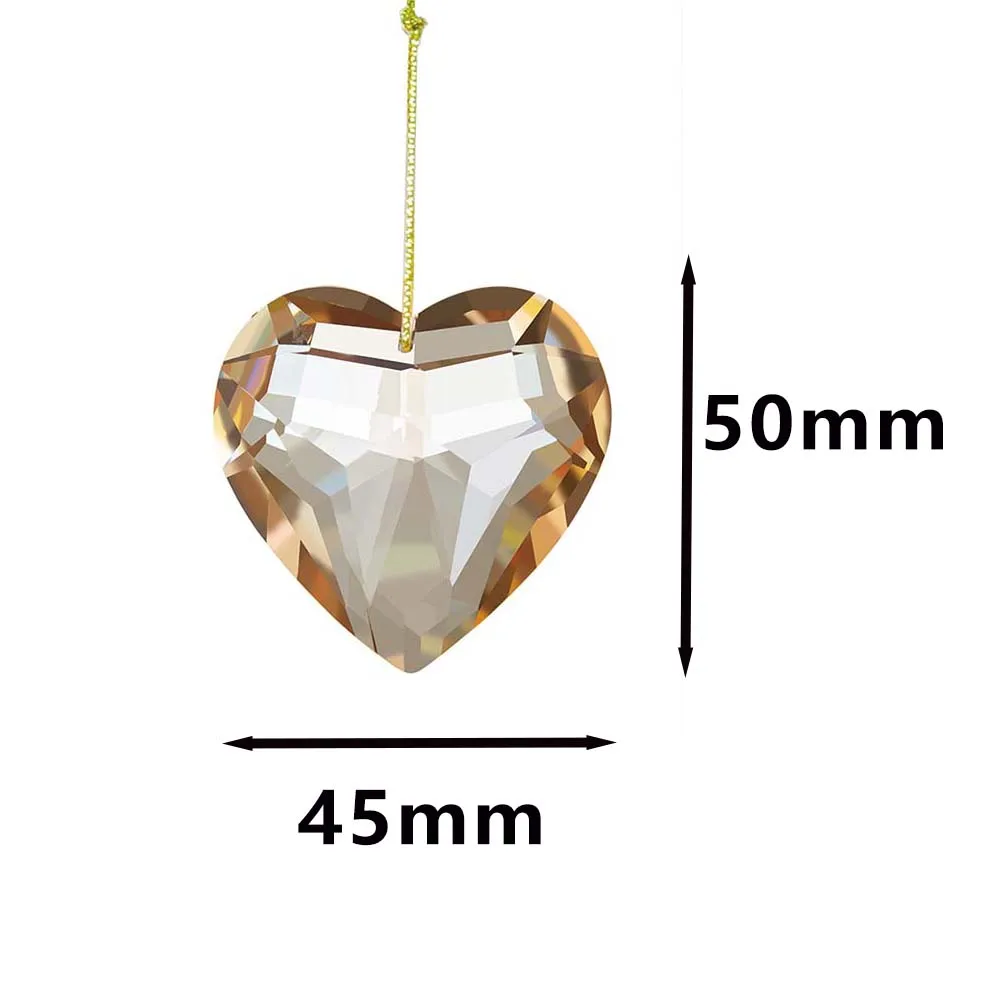 Colorful Crystal Charming Heart Shape Sun Catcher Chandelier Parts for Home Curtain Decor  Decoration DIY Jewelry Making