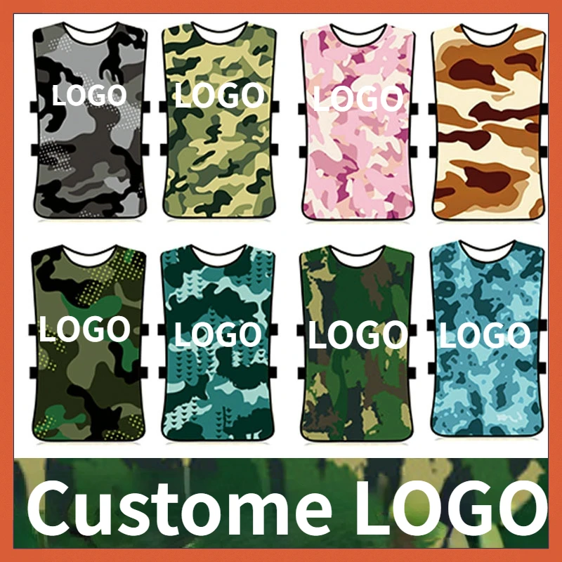 New Custom Logo Opposite Wear Football Wear Training Vest Camouflage Printing Trend Men's and Women's Adult Training Vests