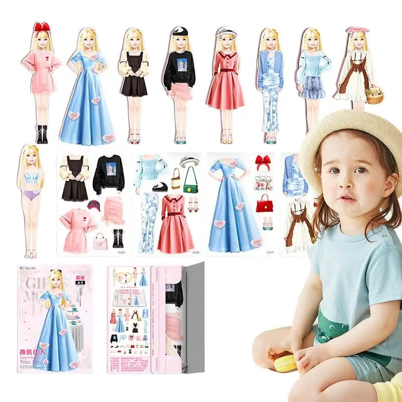 Magnetic Dress Up Set Creative Magnet Dress Up Paper Dolls Puzzles Created Imagine Set Birthday Gift For Toddler Girls For Home