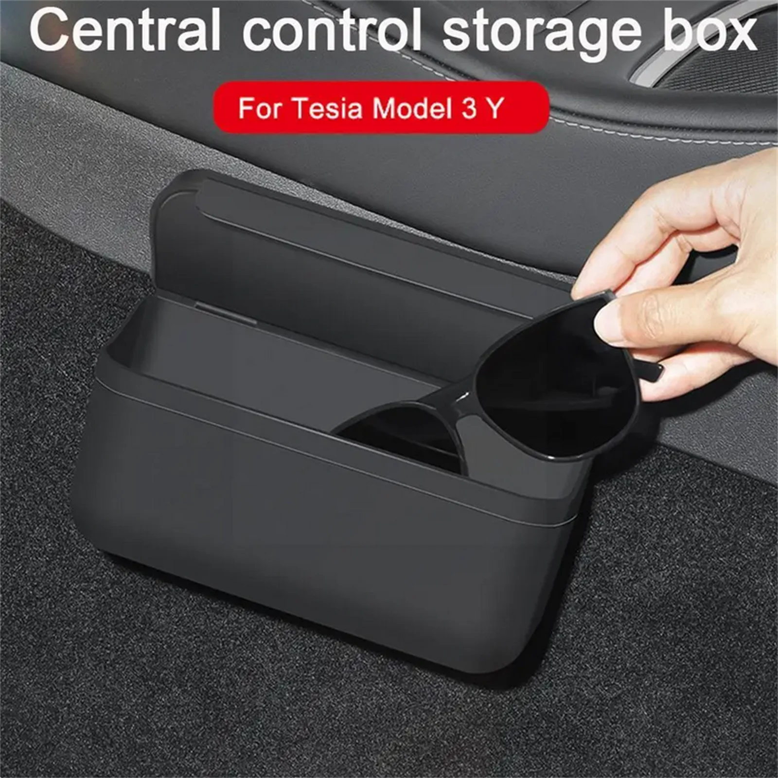 Storage Box For Tesla Model 3 Y Hidden TPE Easy Install Portable Box Interior Hanger Eyeglasses Car Holder Organizer Accessories