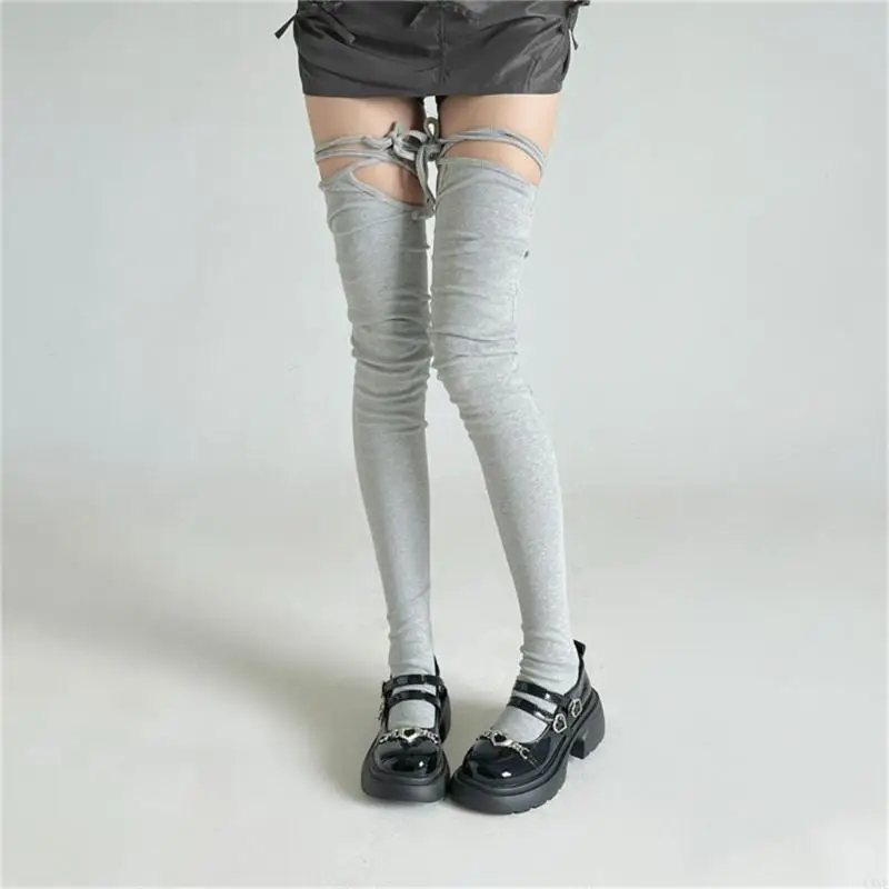 

Y3NE Thigh High Stockings Split Toe Socks Laced Up Over The Knee Socks for Womens