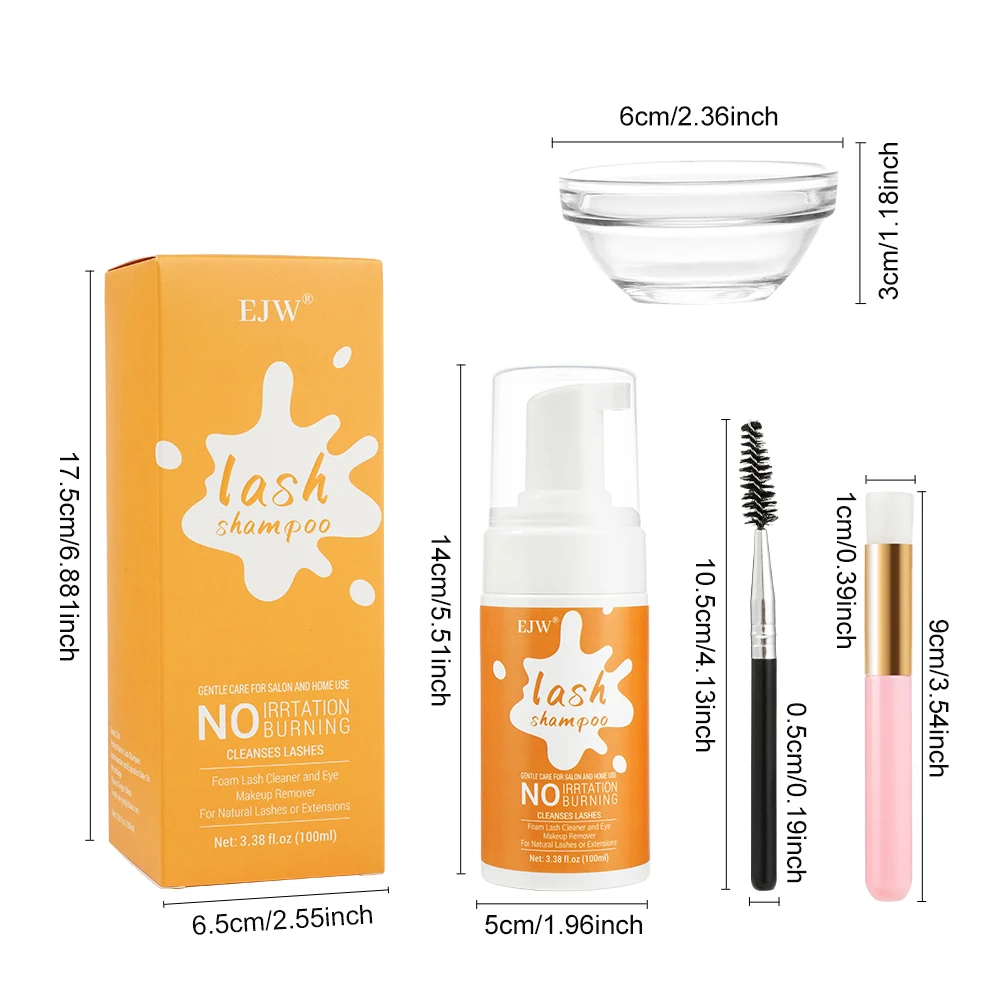 فرشاة شامبو الرموش/منظف رغوي للجفن/غسل لوصلات الرموش الطبيعية/مستلزمات للاستخدام الاحترافي والمنزلي
