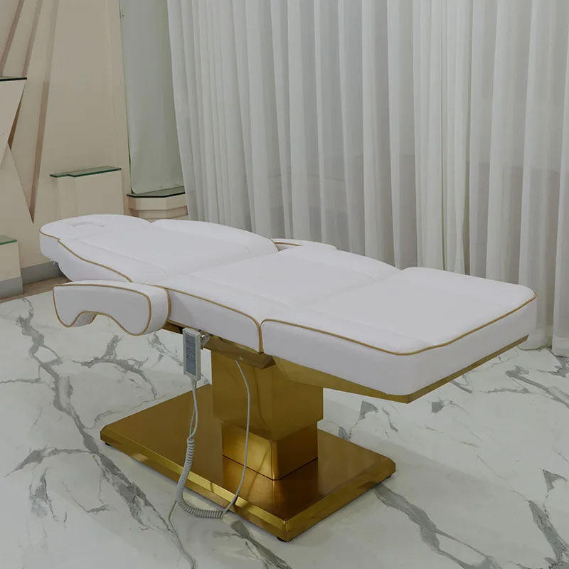 

Luxury Electric Massage Table Cosmetology Eyelash Pattern Embroidery Massage Table Fold Physiotherapy Cama Beauty Furniture