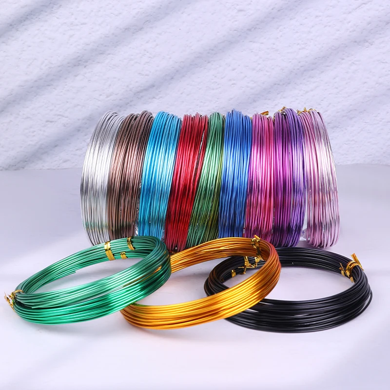 1.0/1.5/2.0mm Anadized Round Aluminum Wire 5 Meters Versatile Painted Aluminium Metal Wire For DIY Jewelry Making Accessories