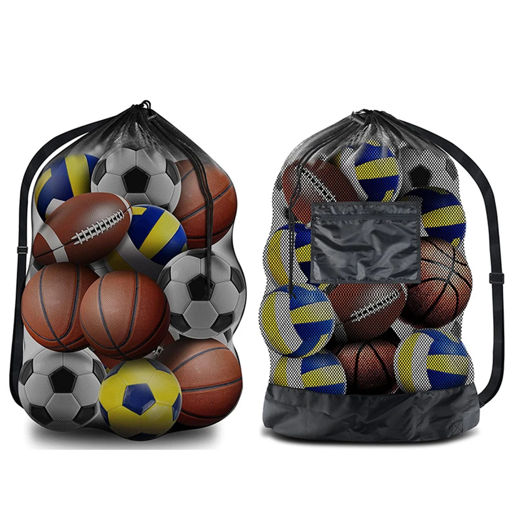 Bolsa de balón de fútbol de alta resistencia para red de pelota de fútbol y Rugby, equipo de entrenamiento práctico, forma de llevar