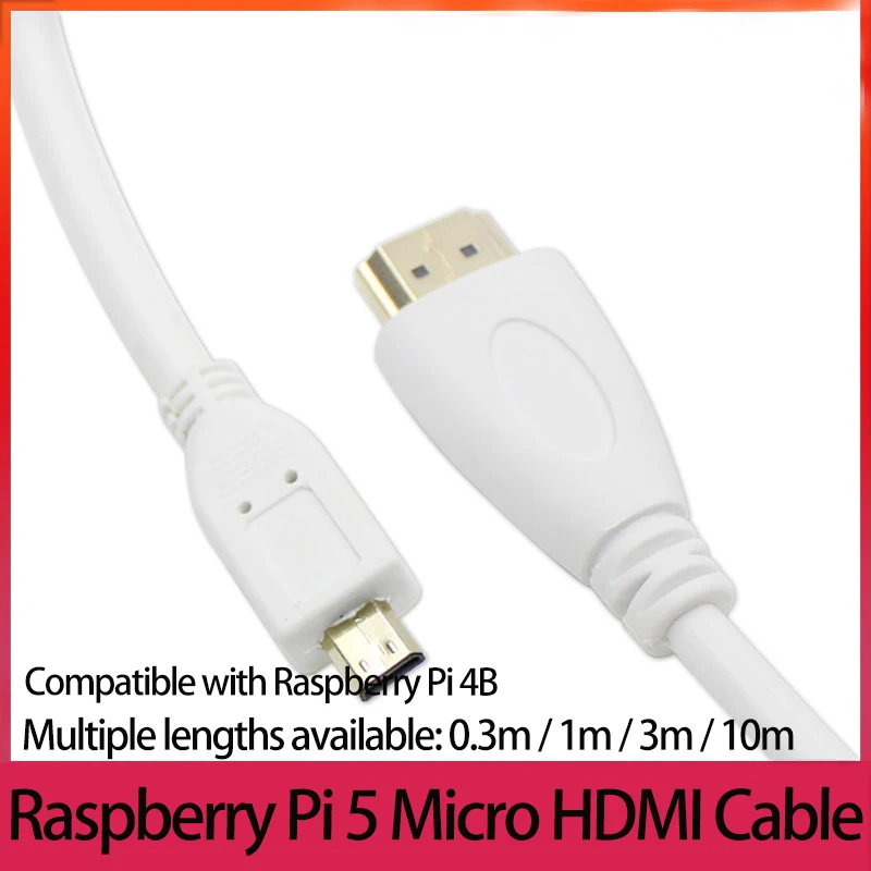 Raspberry Pi 5 HDMI Cable High-Definition Cable 5th Generation 5B 4B HDMI to Micro HDMI Video Extension Cable