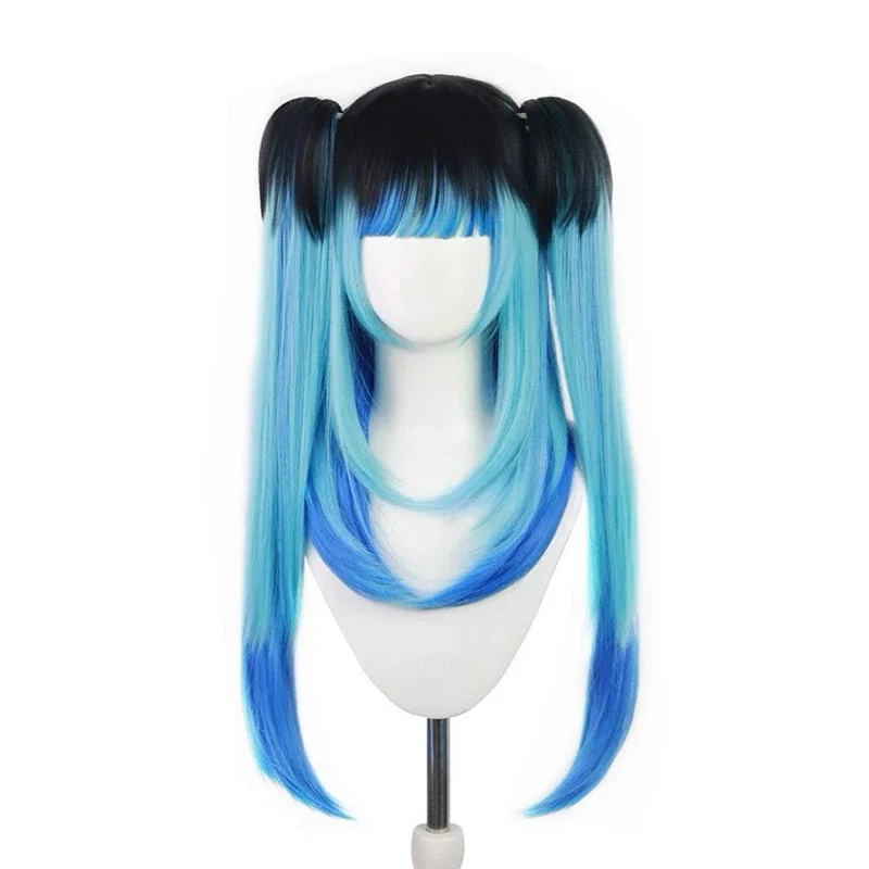 Anime The Hundred Line Last Defense Academy Amemiya Darumi Cosplay Wig Blue Long Hair Heat Resistant Synthetic Wigs Halloween