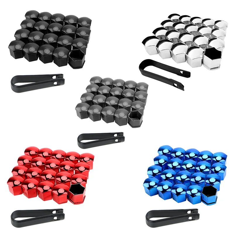 20 piezas 17/19/21mm tapas de tuercas de rueda de coche cubiertas de protección tapas antioxidantes cubierta de tornillo de cubo automático perno de tuerca de neumático de coche decoración Exterior
