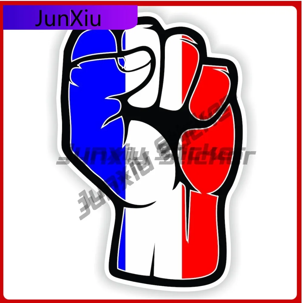 

France Flag Fist Hand Sige Sticker Anti Scratch Decor Graphic Custom Stickers Personalized Stickers For Car Decoration Camper