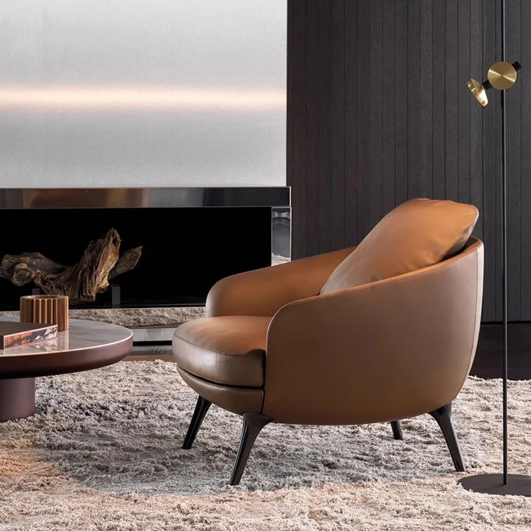 High-end Fabric Modern Minimalist Lounge Chair - Customizable Living Room Furniture