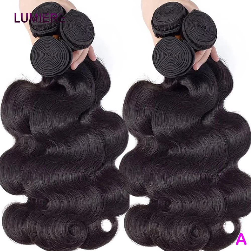 أعلى جودة 18A الجسم موجة الشعر البشري حزم 3/4 حزم الشعر 100% حزم الشعر البشري الخام صفقة البرازيلي عذراء وصلات شعر