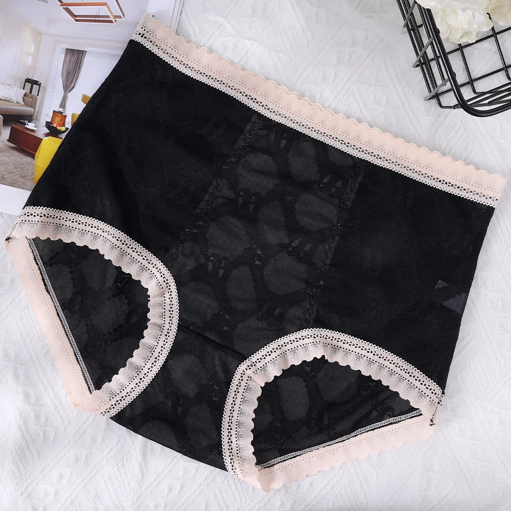 

Women's Underwear Sexy Lace Panties Plus Size French Fashion Comfort Briefs High Waist Seamless Underpants Female Lingerie