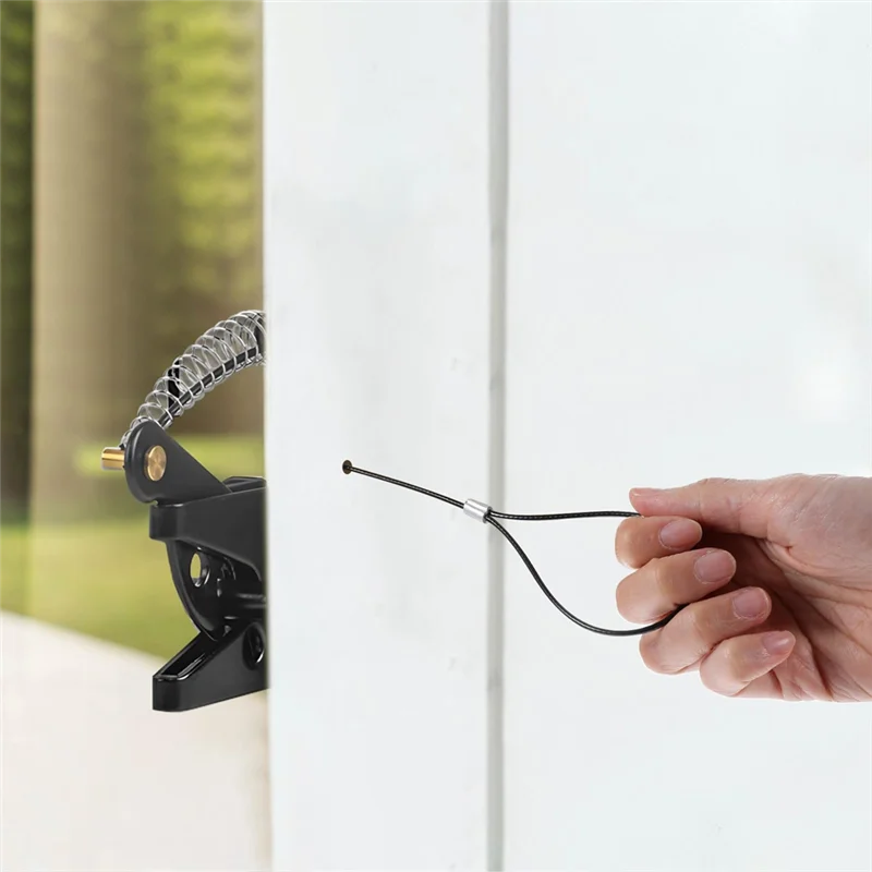 AB41-2 Sets Gate Latch Cable Pull String,Adjustable Spring Door Latch Opener, 2-6 Inch For Metal And Wooden Fences In Garden