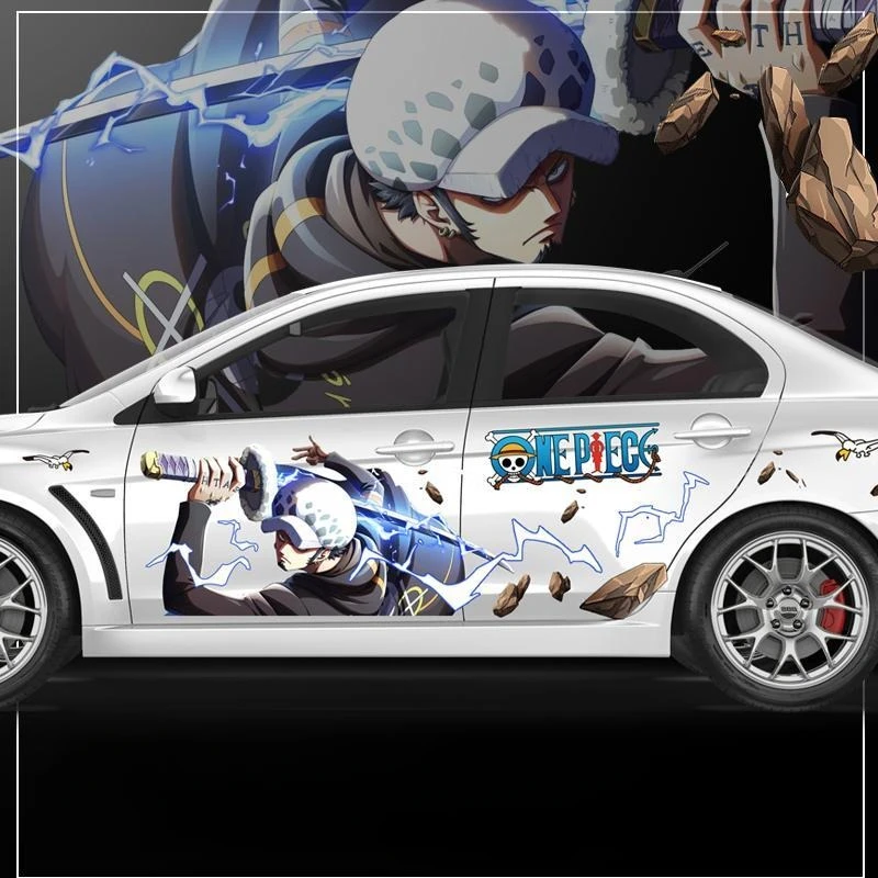 ONE PIECE Luffy Roronoa Zoro Boa Hancock Car Stickers Waterproof Sun Protection Animation Peripheral Blocking Scratch Stickers