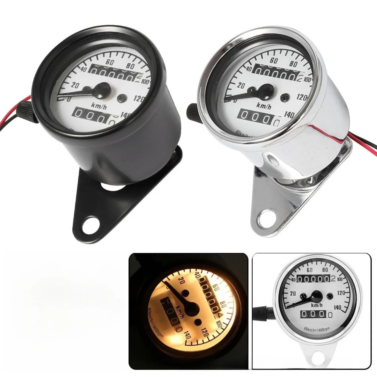 Motorcycle Retro Custom Odometer Compatible with Honda CG125 Vintage Speedometer Gauge Digital Display Instrument