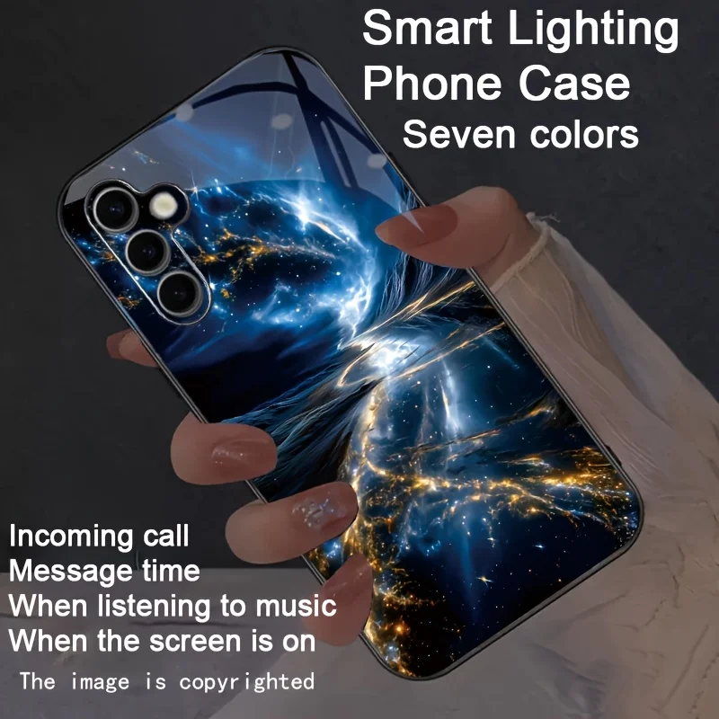 

Space Universe Starry Night Luminous Phone Case For Samsung Zfold 5 6 7 S25 S24 S23 S22 S21 Plus FE Note 20 ultra LED Glow Cover