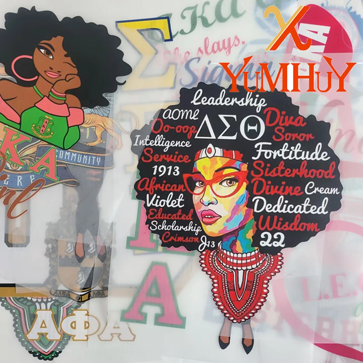 

Sorority Sticker Iron On Transfer Decals Clothing Thermoadhesive Patches on Clothes Applique Thermal transfer stickers
