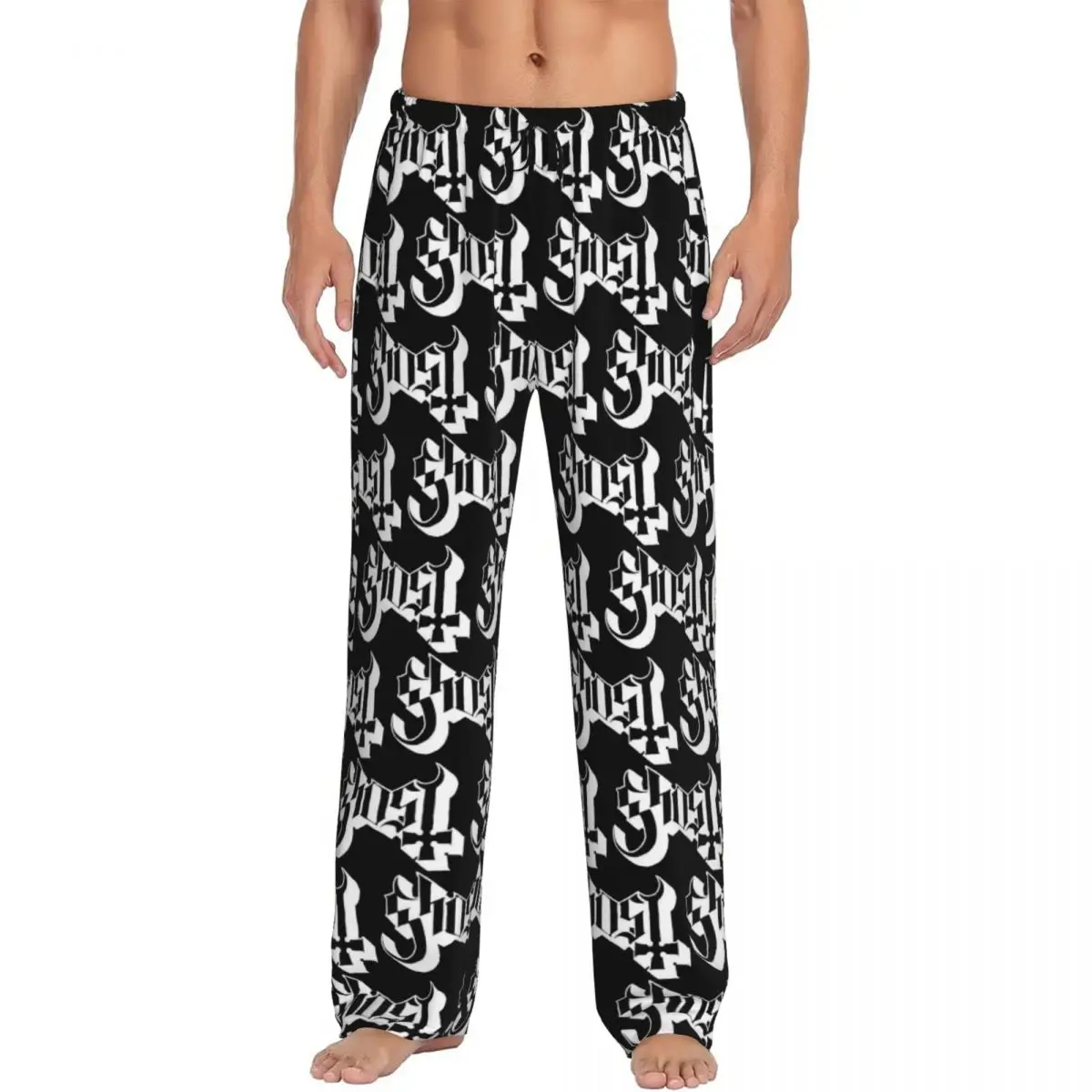 

Custom Ghost B.C. Band Pajama Pants Men Sleepwear Sleep Lounge Bottoms with Pockets