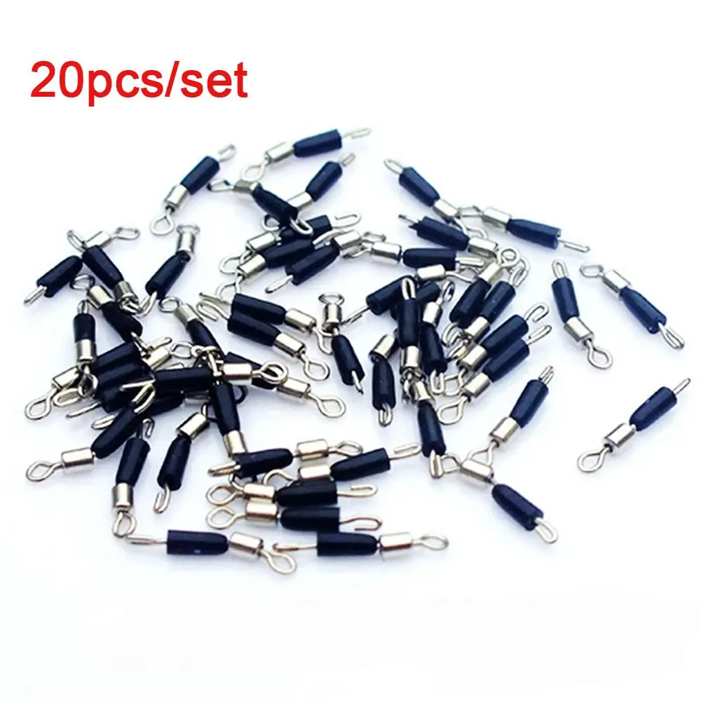 20Pcs/lot Hot Durable Tackle Accessories Fast Link 8 Word Ring Fishing Swivels Snap Rolling Connector Line clip