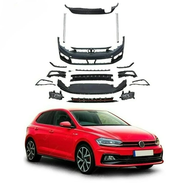 

Top Quality FORVolkswagen POLO GTI Style PP Front Bumper Lip Rear Diffuser Side Skirt BODYKIT 2019