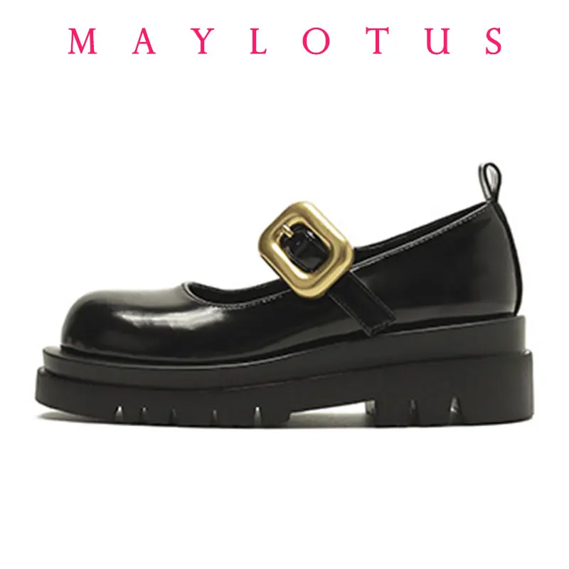 

2025 Autumn New Ladies Platform Shoes Women's Chunky Heels Shoes Casual Metal Chain Shoes Ladies Fashion Women's Single Shoes