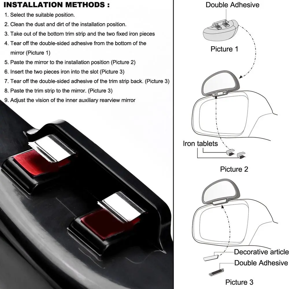 professional 360 Degree Rotatable Car Side Mirror Rear View Mirror Safety Accessories Blind Spot Mirror