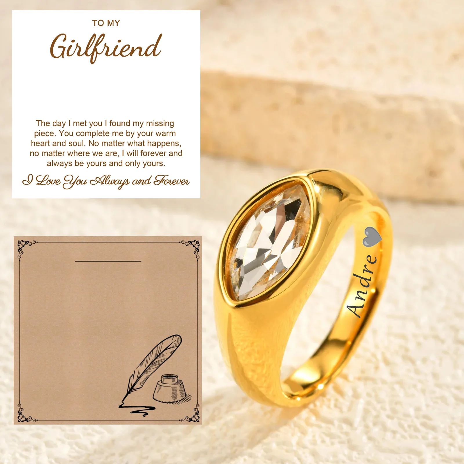 

Кольца для пары на заказ, подарок с картой, женские и мужские обручальные кольца с PVD-позолоченным именем и любовью, персонализированный подарок на День святого Валентина