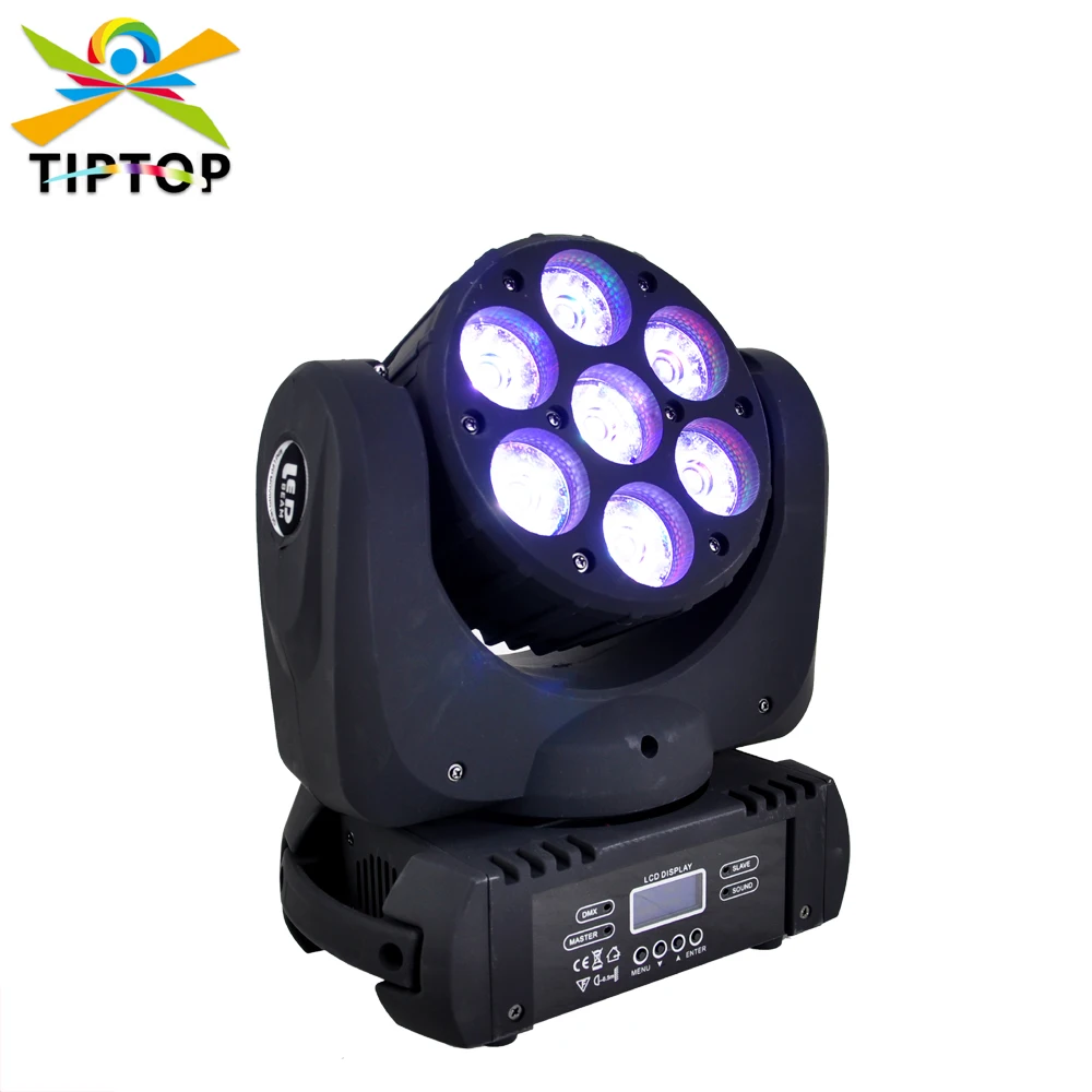 

TIPTOP TP-L641 7x12W LED Moving Head Beam Light,Super-Brightness RGBW Led Moving Head Light Beam Angle 8 Degree 15 DMX Channel