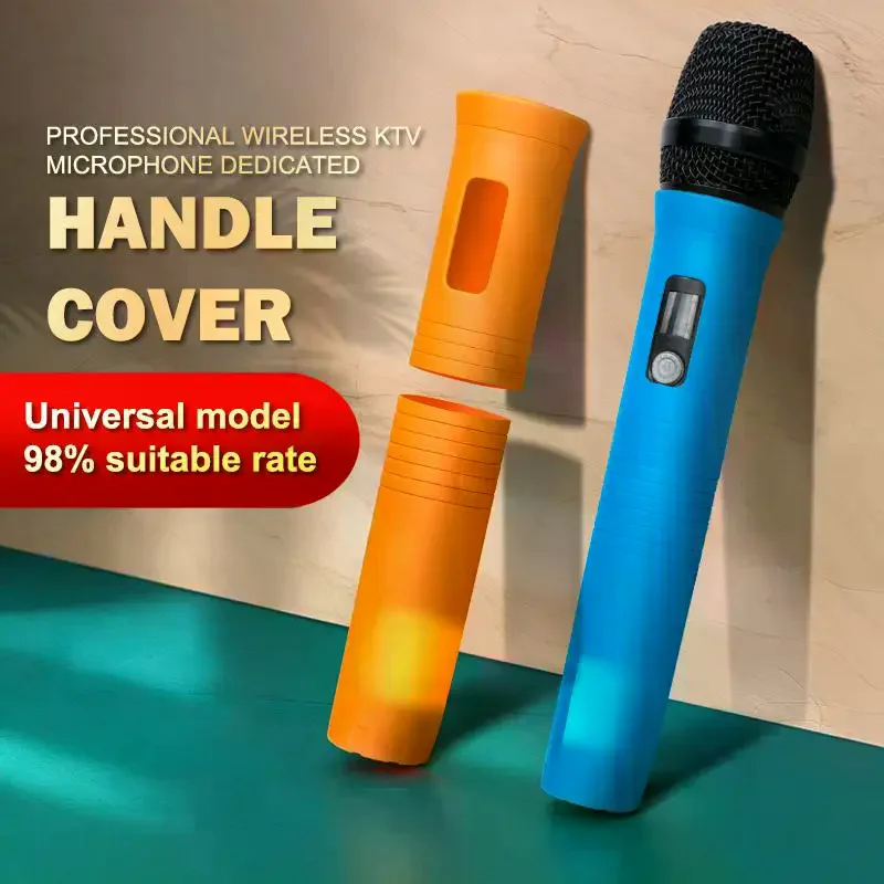 1 Set Rubber Handle Cover Wireless Microphones Handle Sleeve For KTV Singers Rubber AntiDrop Protective Cover