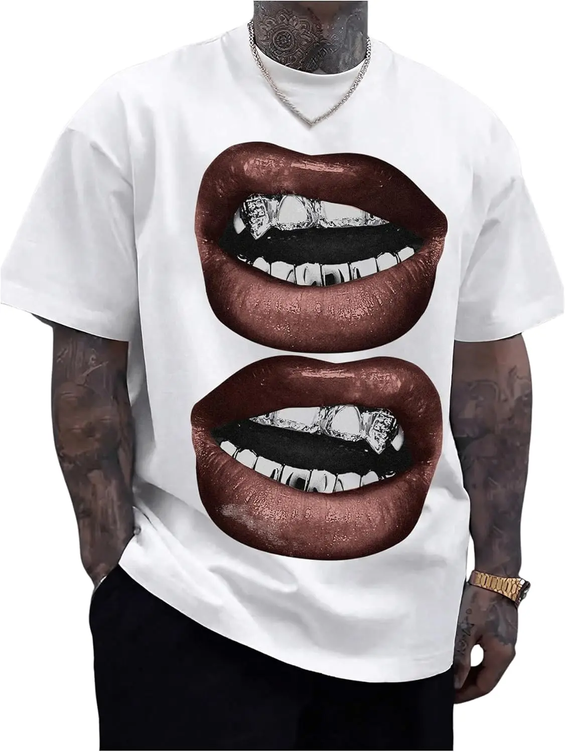 

Лето 2022, новая мужская футболка с рисунком губ, уличная модная футболка для влюбленных с короткими рукавами и круглым вырезом, футболка большого размера