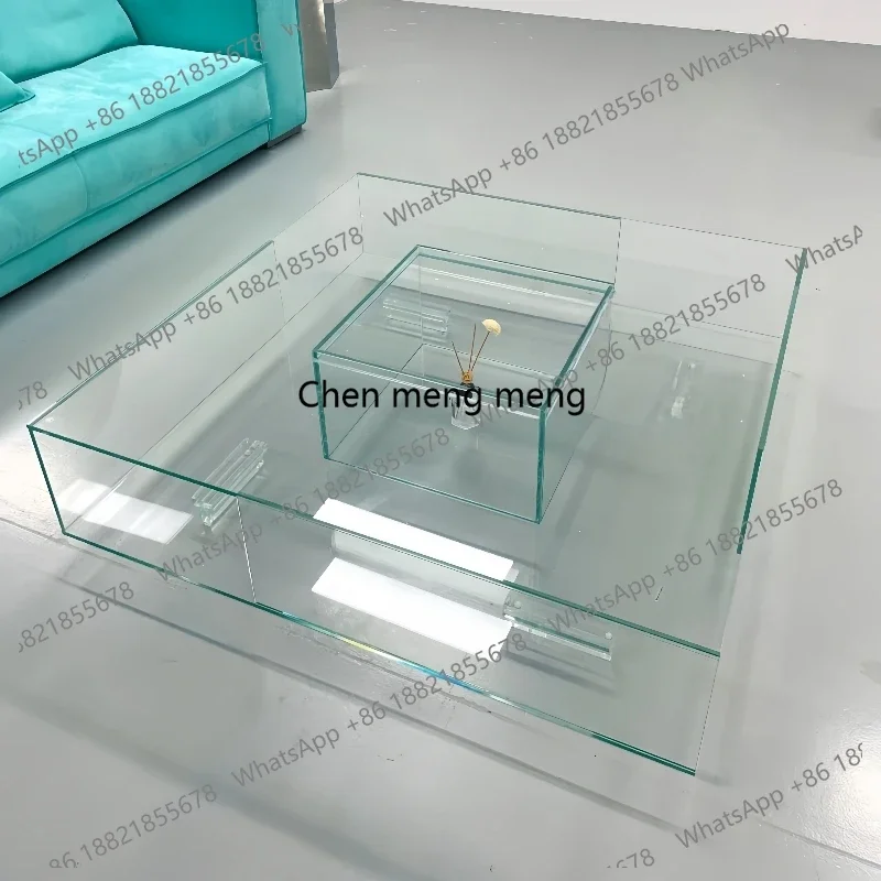 

Новинка: Качественный прозрачный журнальный столик в скандинавском минималистичном индустриальном стиле, стеклянный, прозрачный, для дома