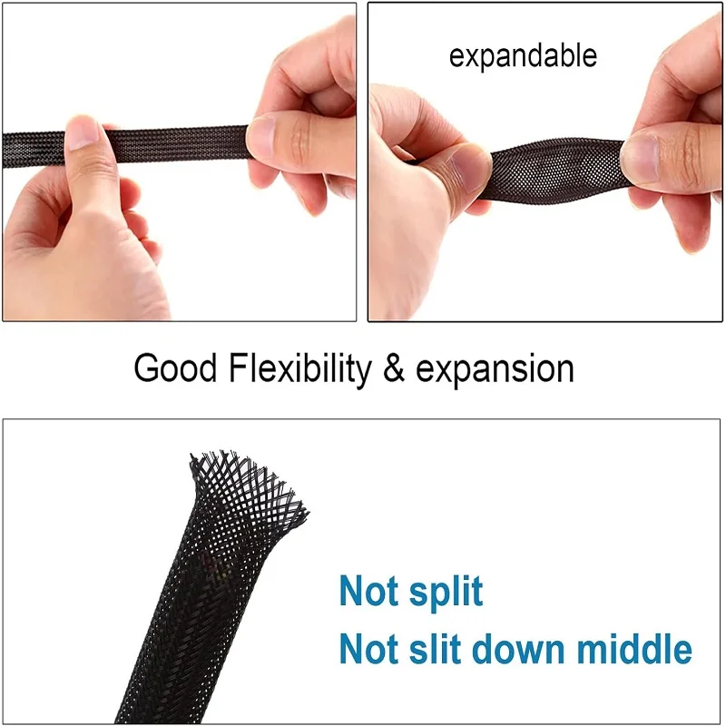 Cable Sleeve Self-Closing Cable Flexible Cable Protection Cord Management for TV Computer Home Cinema Automotive