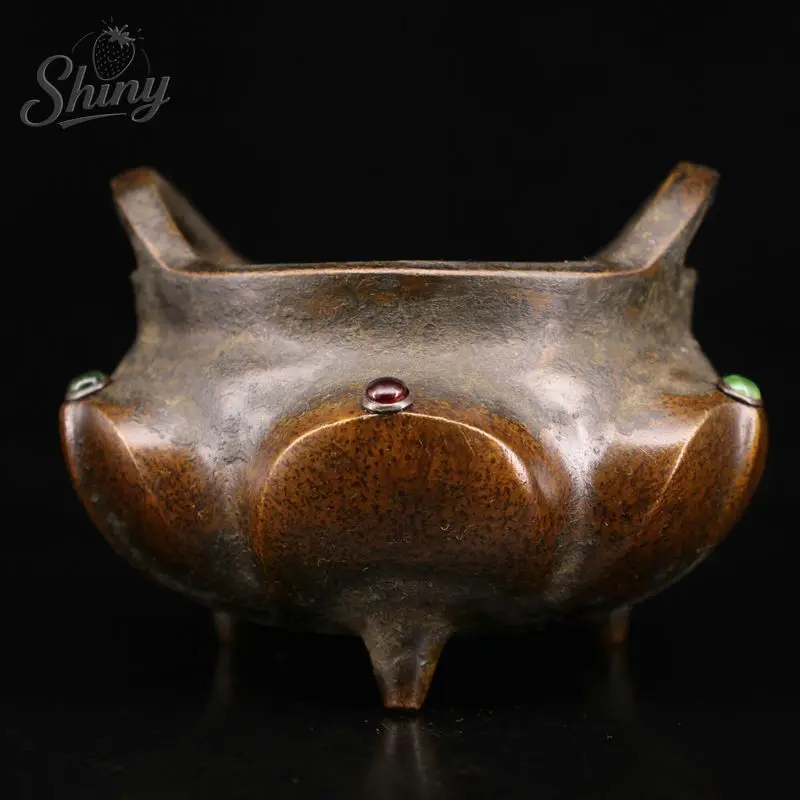

Antiques Da Ming Xuan De Marked Pure Copper Incense Burner Buddhist Items Feng Shui Decorations Home Accessories