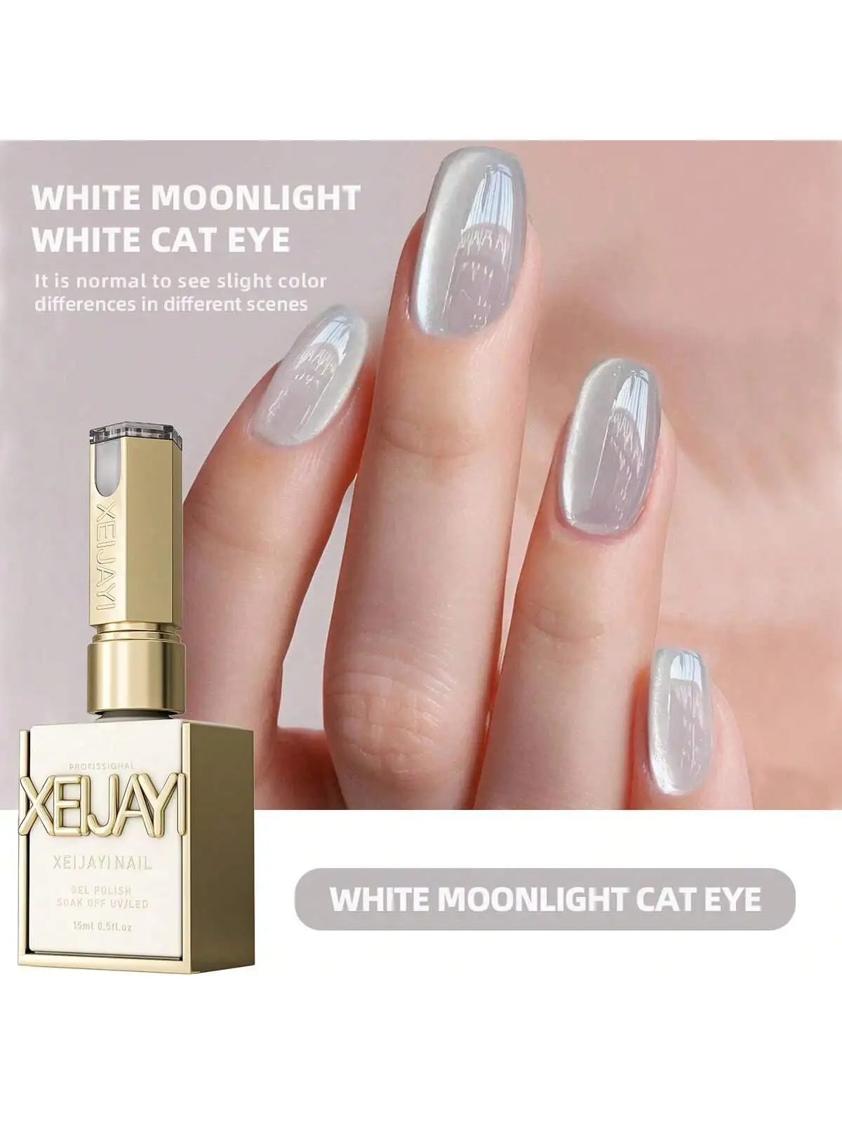 

XEIJAYI 1 шт., 15 мл, белый гель-лак для ногтей MOONLIGHT CAT EYE, блестящий магнитный дизайн ногтей, для женщин, домашний салон, дизайн ногтей «сделай сам»