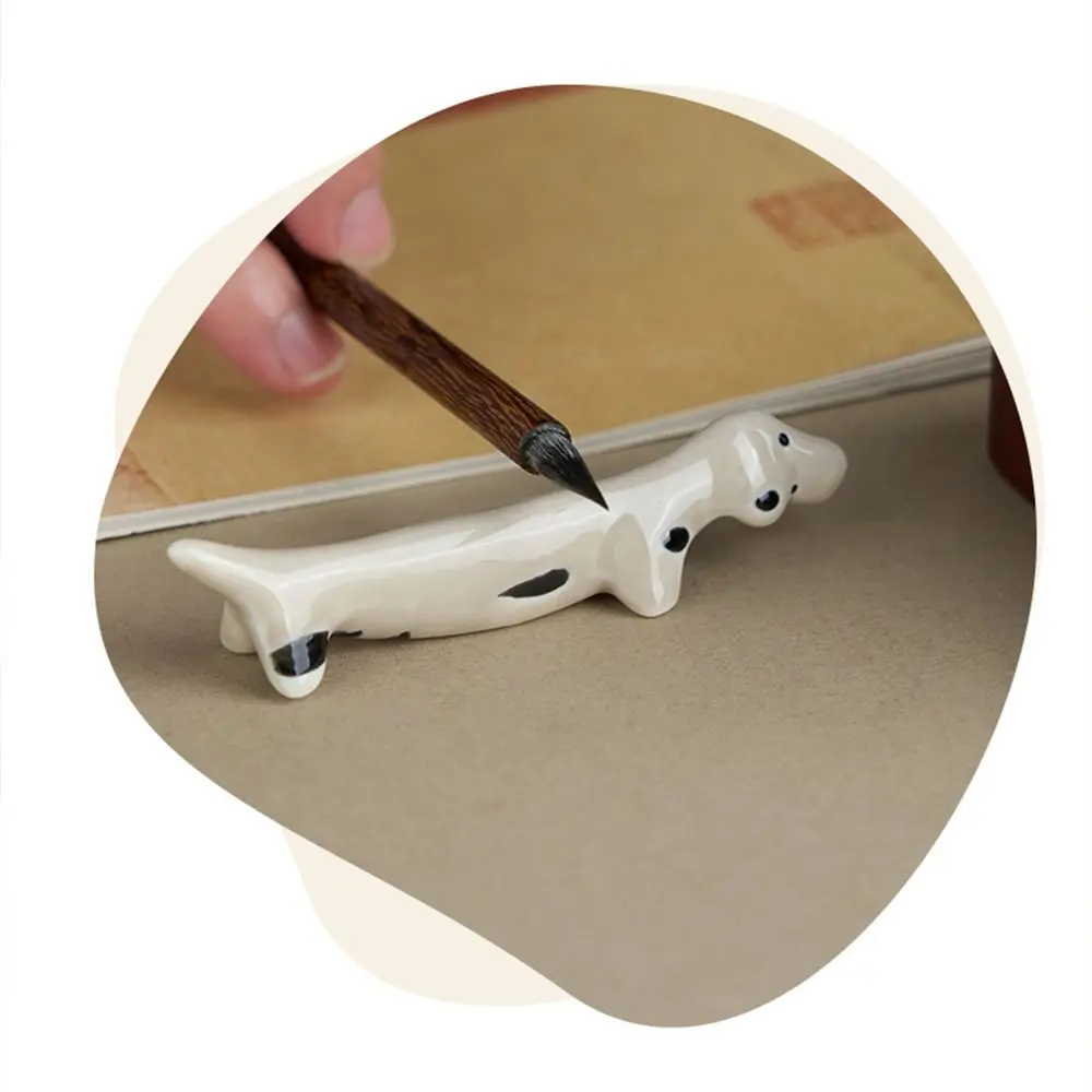 Chopstick Holder Ceramic Pen Rest Spoon Fork Rest Stand Desktop Ornaments Calligraphy Pen Holder Kitchen Tableware Penmanship