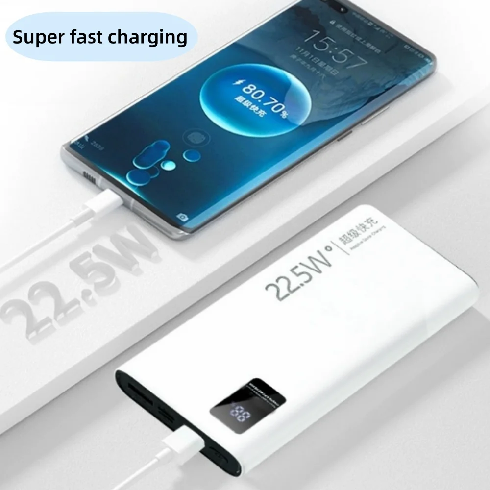 22.5W Bidirectional Super Fast Charge 50000mAh Large Capacity Mobile Power Supply LED Screen Digital Display Charging Bank