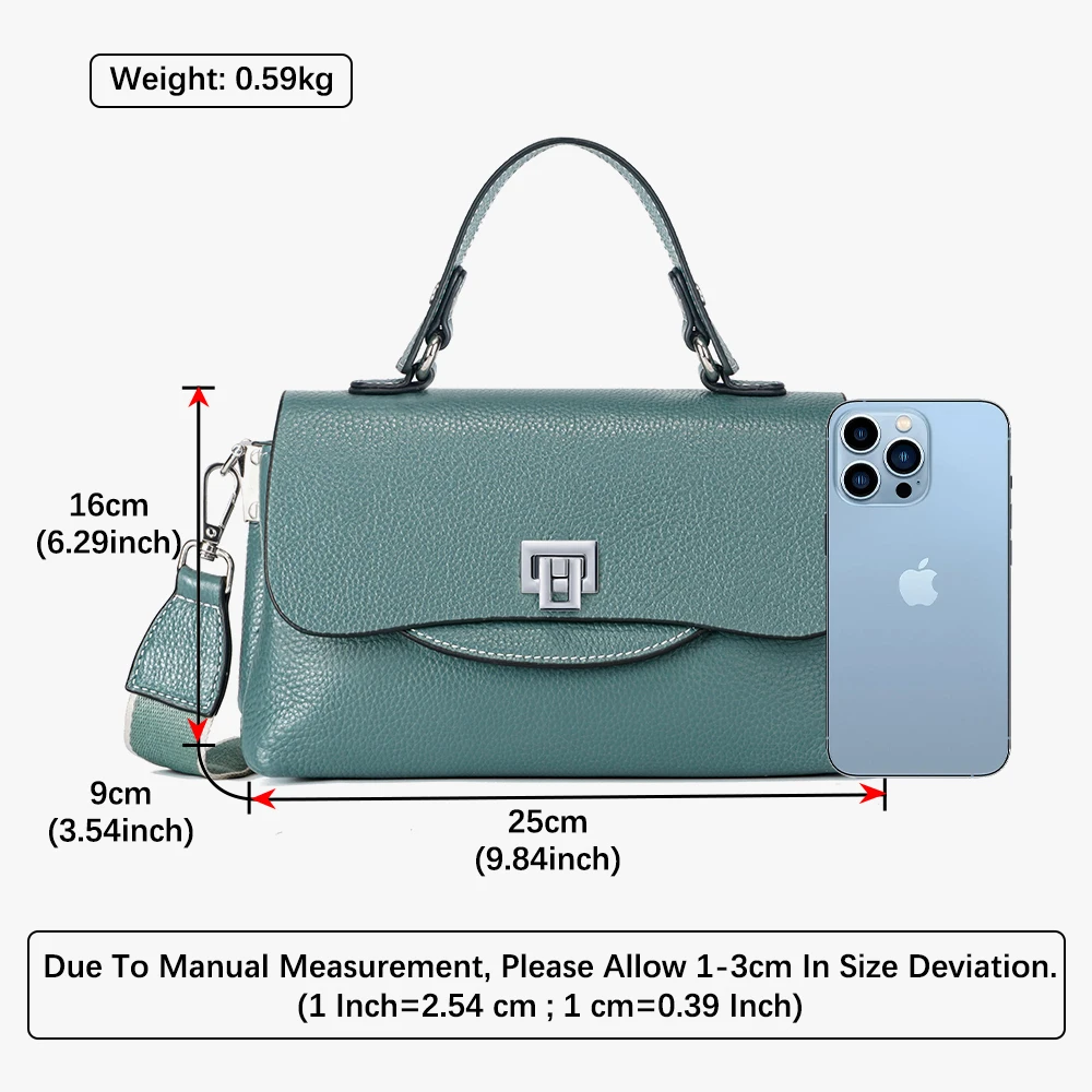 Zency Women Genuine Leather Top-handle Bag Envelope Bags Luxury Designer Shoulder Handbag Ladies Elegant Crossbody Silver Metal