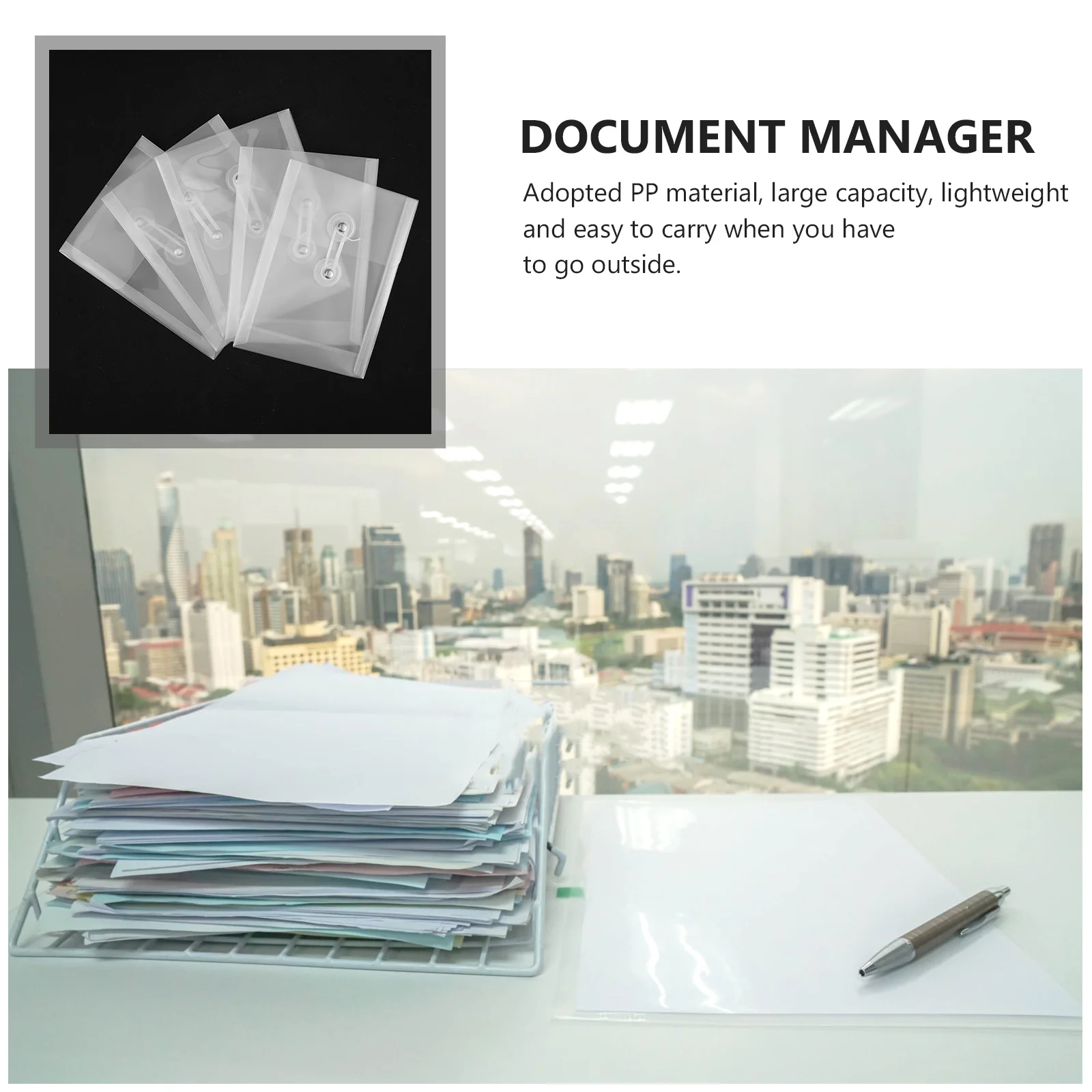 5pcs Transparent Pockets A6 Size Lightweight Waterproof Storage Bags For Office School Organization Binder Folders File Pockets