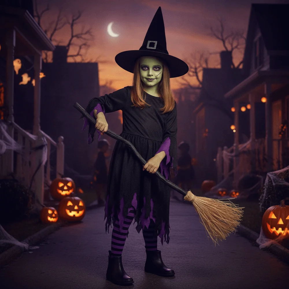Glowing Animated Dancing Witch Broom with Sounds Bendable Stick Halloween Magic Witch Broomstick Movable Walking Feet
