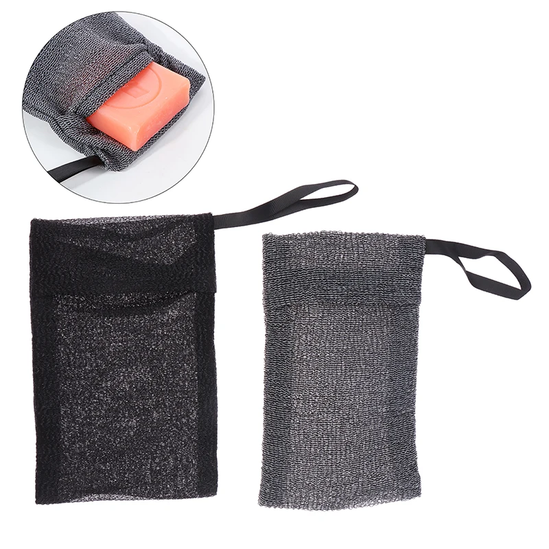 Red de espuma para limpieza de baño, bolsa de jabón gruesa, esponjas exfoliantes para el cuerpo, bolsillo de jabón de nailon, 1 piezas