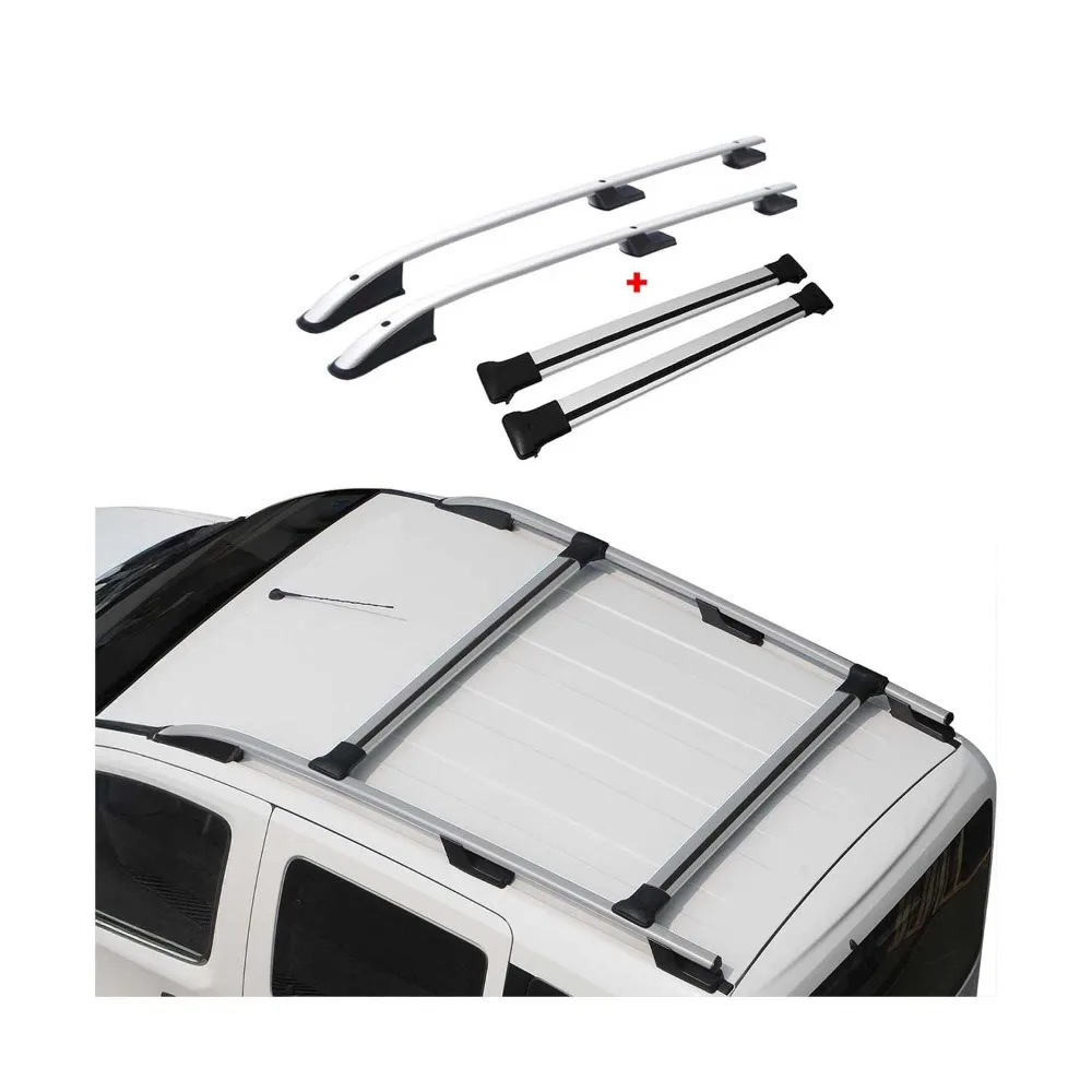 For  2010-2020 Roof Rack Cross Bars Rail Set Gray 4 Pcs