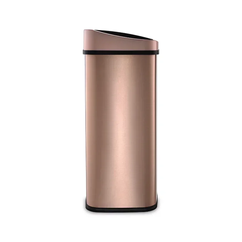 Nine Stars Motion Sensor Rectangular Kitchen Garbage Can, Stainless Steel, 13.2 Gal Trash Bin（Gold /Gun Metal Trim）Optional