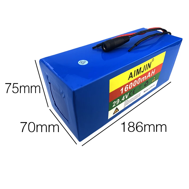 7S5P 29.4V 16000mAh 18650 Lithium Ion Battery Pack  for Electric Bike Scooter Scooter Kids Car Built in  Bms