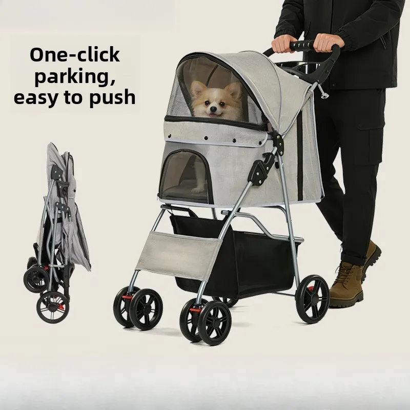 Hot Selling Lightweight Foldable Pet Stroller Easy Assembly Outdoor Walking Small Dogs Cats Dog Stroller Stroller for Dog