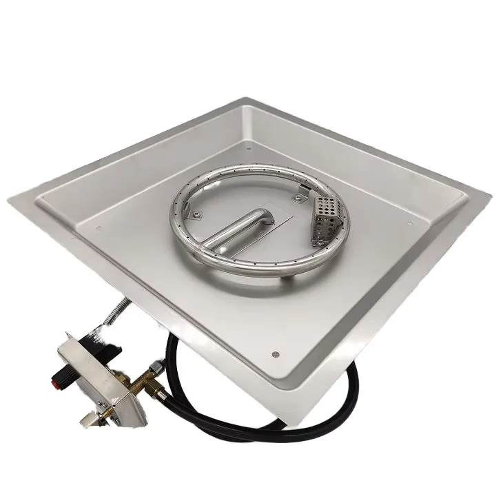 480mm Square Concave Brazier Heater System Gas Propane Liquefied Gas Low Pressure Stainless Steel Stove