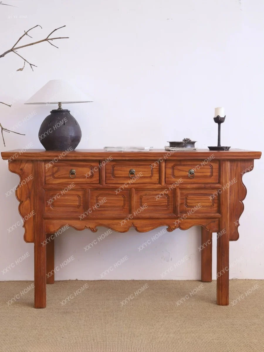 Old wooden table case collection calligraphy table Ming and Qing classical entrance for table