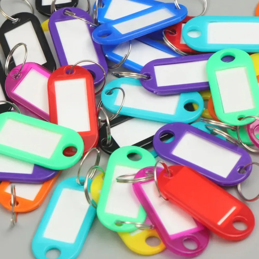 50Pcs/set Woman Man Colorful PP Plastic Key Tags Hotel Number Classification Keychain Luggage ID Label Marking Accessories