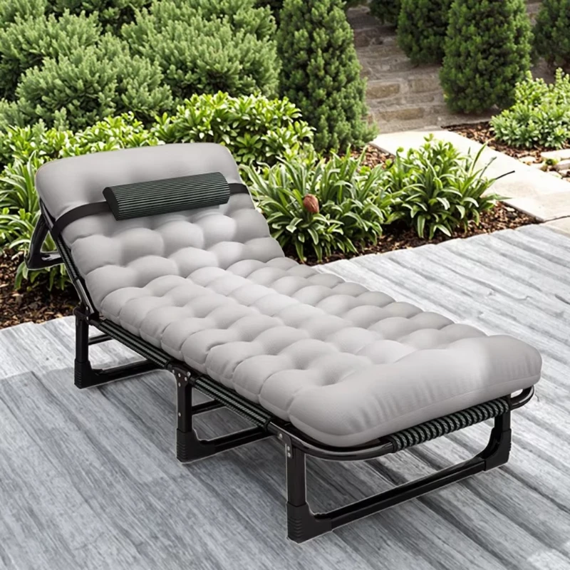Outdoor Garden Terrace Lawn Beach Terrace Camping Hotel Bedroom Living Room Adjustable Metal Portable Sunlounger