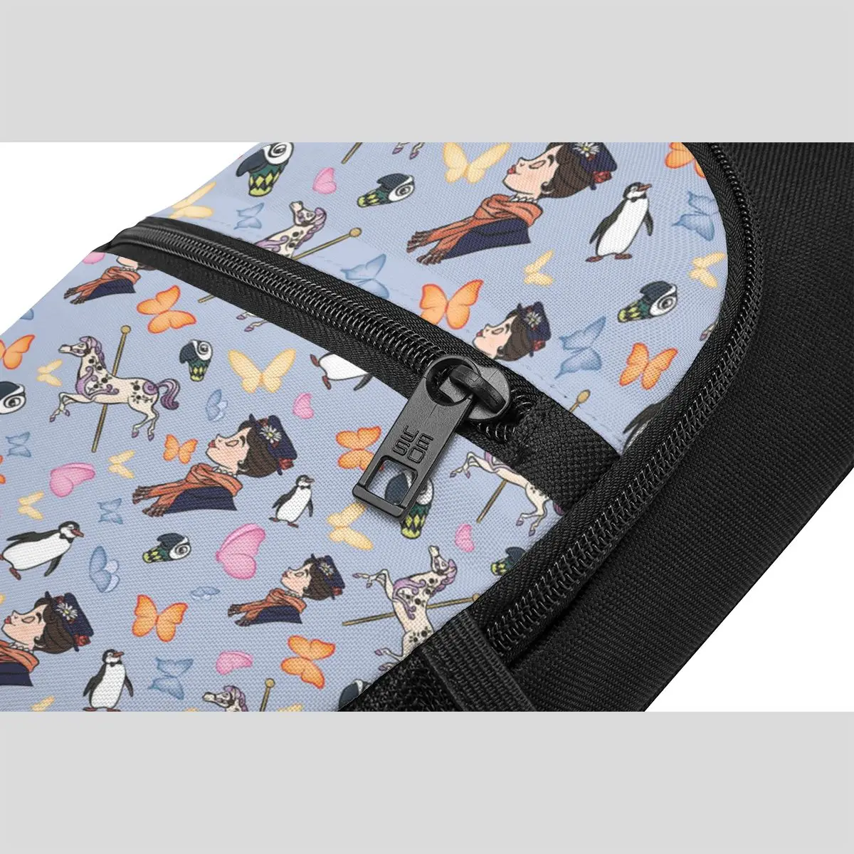 Mary Poppins Pattern Chest Bag Men Sling Crossbody Backpack Chest Bag Travel Hiking Daypack Shoulder Bag