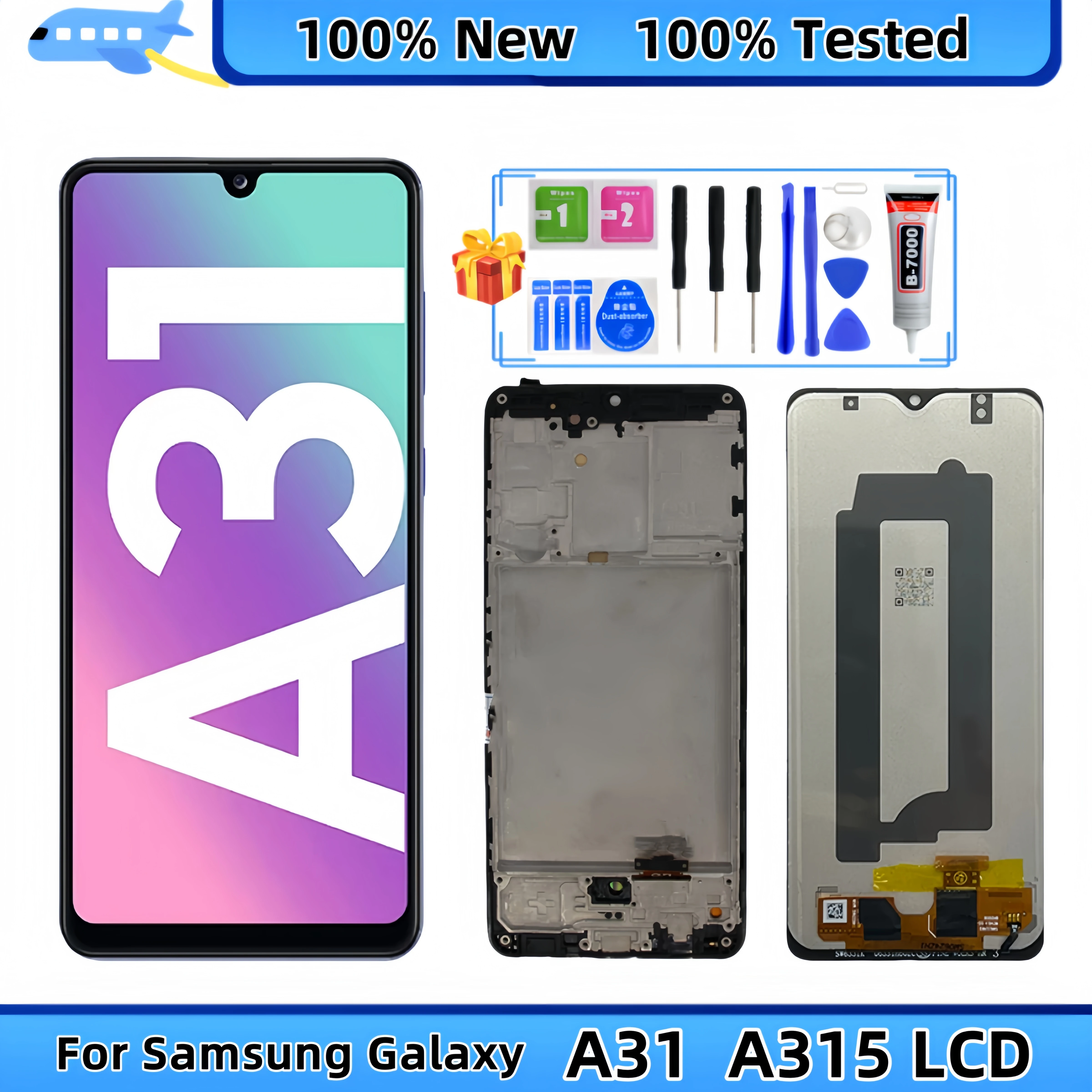 

LCD Display Touch Screen Digitizer Assembly Replacement, Samsung Galaxy A31, A315, SM-A315F, A315G, A315N, A315F-DS